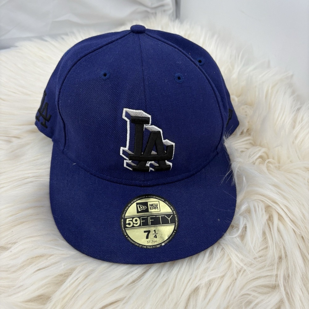 LA LOS ANGELES DODGERS New Era Fitted‎ 59FIFTY Hat Cap Graphic LA Emrdrd Graphic